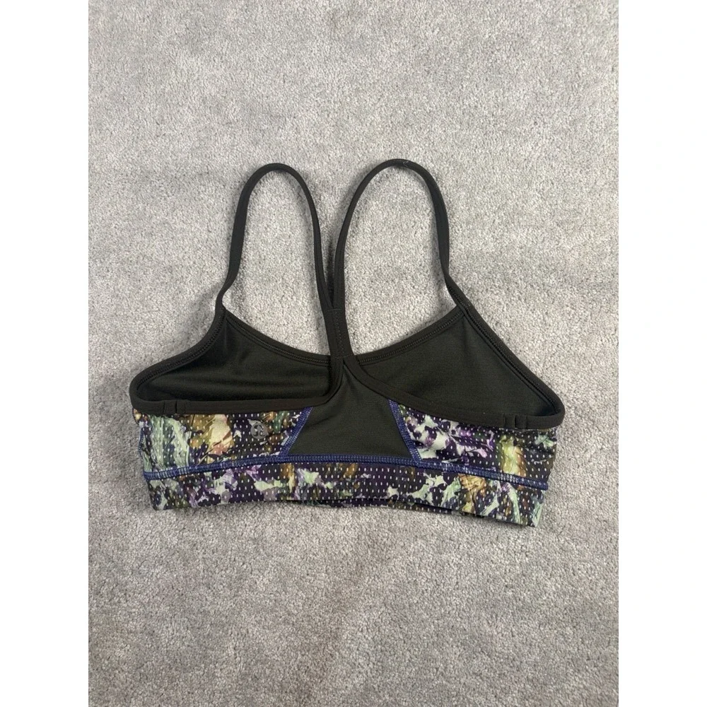 lululemon Flow Y Bra 4 black multi print